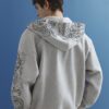 Grey Oversized Fit Japanese Dragon Hoodie