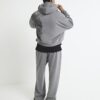Grey Oversized Fit Zip Through Dragon Hoodie