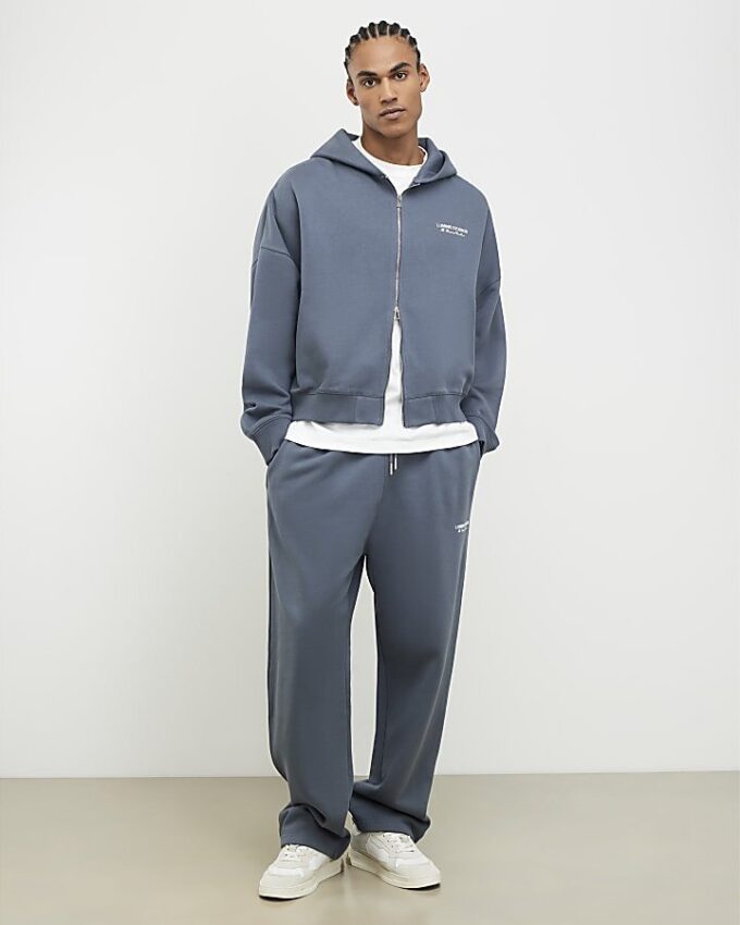 Grey Oversized Luminis Zip Through Hoodie