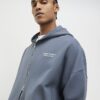 Grey Oversized Luminis Zip Through Hoodie