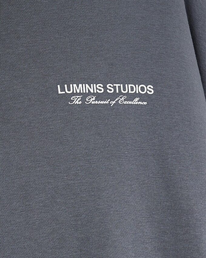 Grey Oversized Luminis Zip Through Hoodie