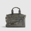 Grey Panelled RI Handle Tote Bag