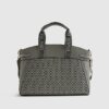 Grey Panelled RI Handle Tote Bag
