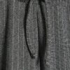 Grey Pinstripe Drawstring Wide Leg Trousers