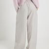 Grey Pinstripe Wide Leg Trousers