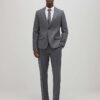 Grey Plain Skinny Suit Trouser