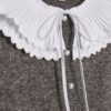 Grey Pleated Collar Cardigan