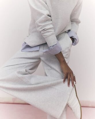 Grey Premium Wide Leg Joggers