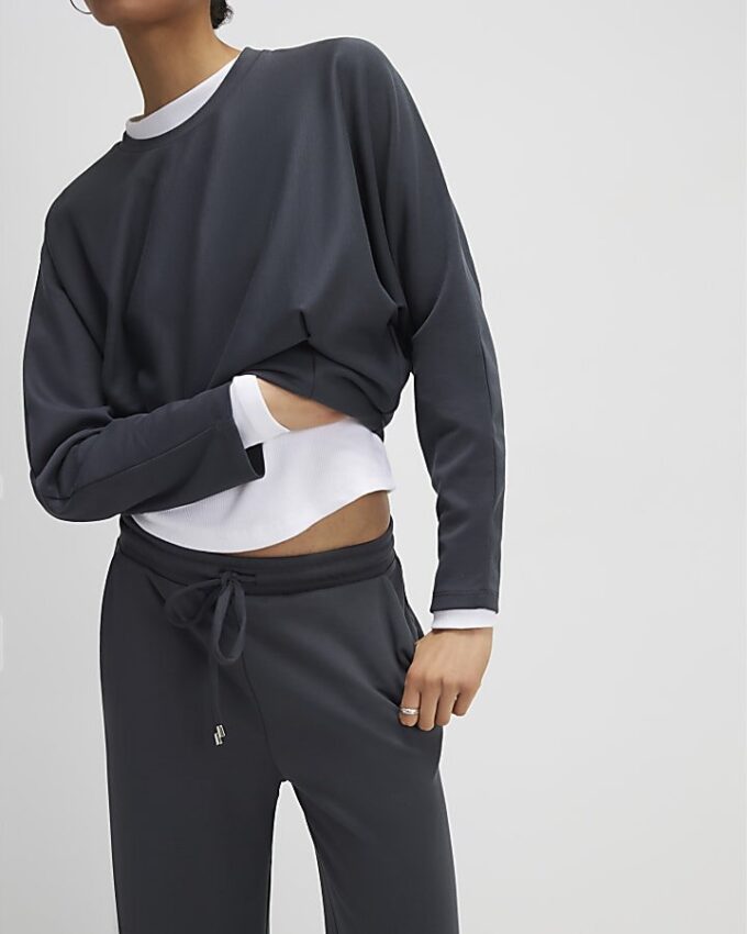 Grey Premium Wide Leg Joggers
