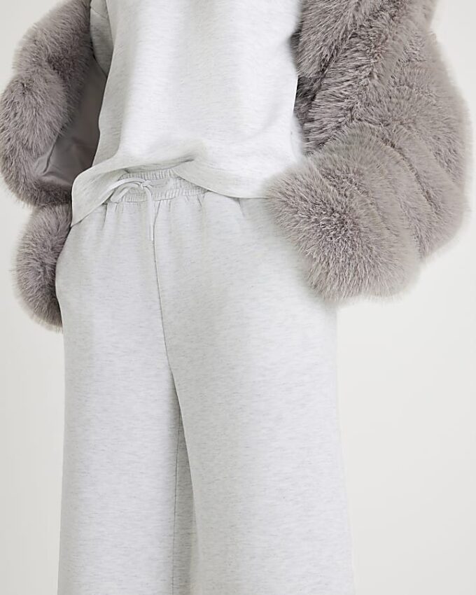 Grey Premium Wide Leg Joggers