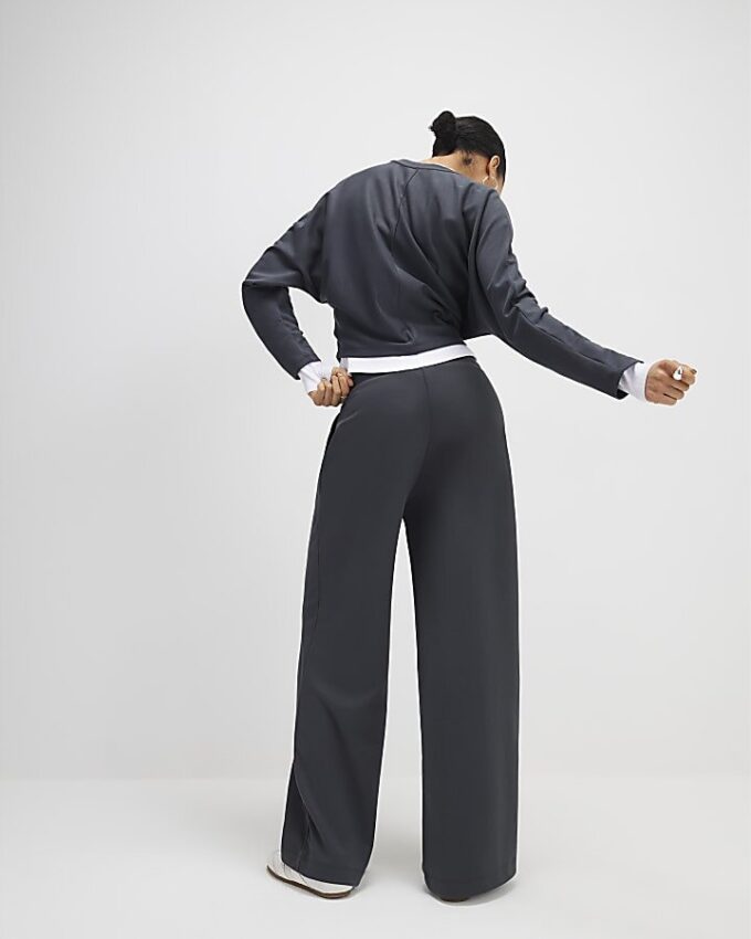 Grey Premium Wide Leg Joggers