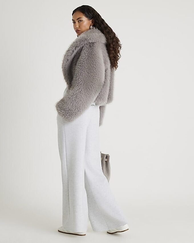 Grey Premium Wide Leg Joggers