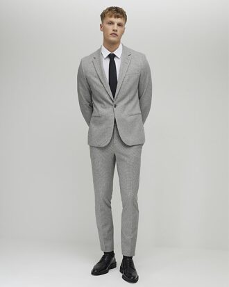 Grey Puppy Tooth Check Skinny Suit Trousers