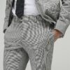 Grey Puppy Tooth Check Skinny Suit Trousers
