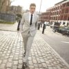 Grey Puppy Tooth Check Skinny Suit Trousers