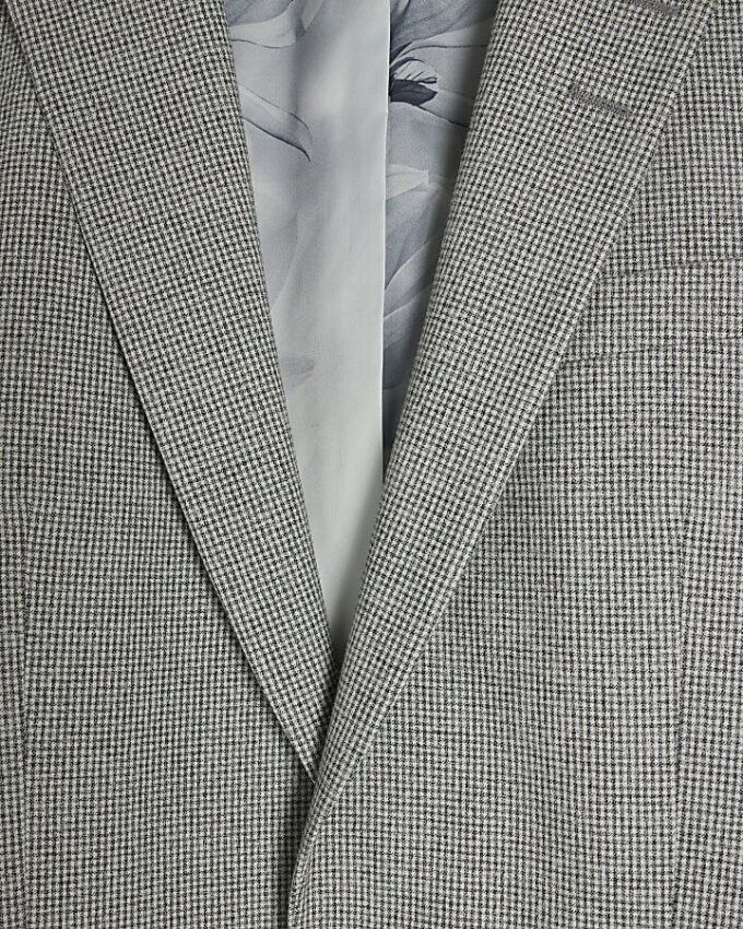 Grey Puppy Tooth Skinny Suit Jacket Grey Puppy Tooth Skinny Suit Jacket