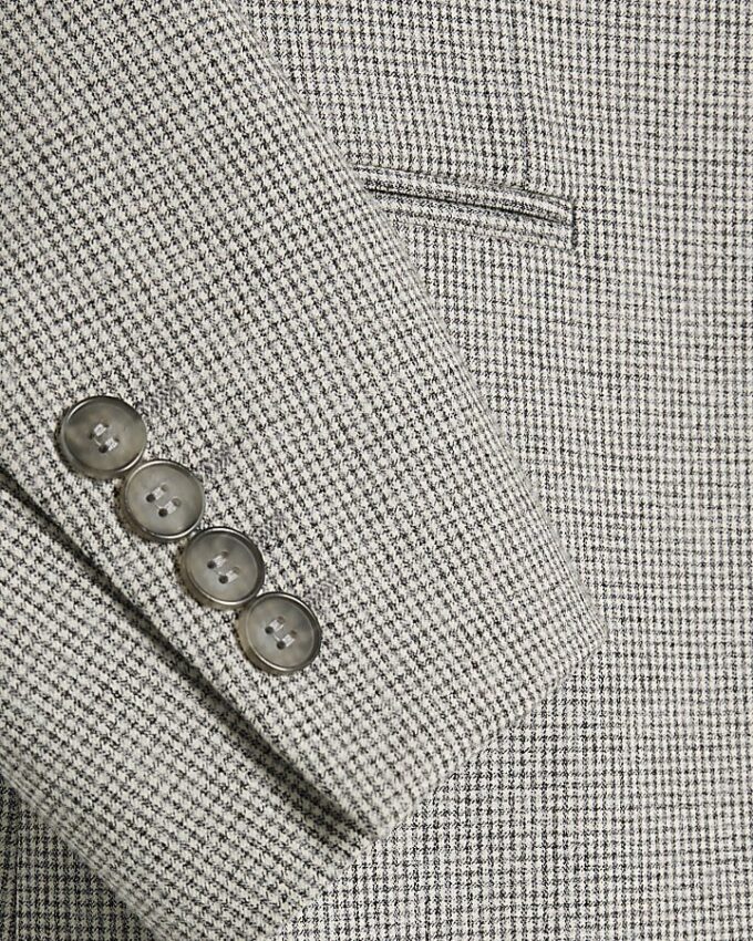 Grey Puppy Tooth Skinny Suit Jacket Grey Puppy Tooth Skinny Suit Jacket