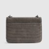 Grey Quilted Chain Shoulder Bag