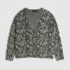 Grey Regular Fit Animal Cardigan