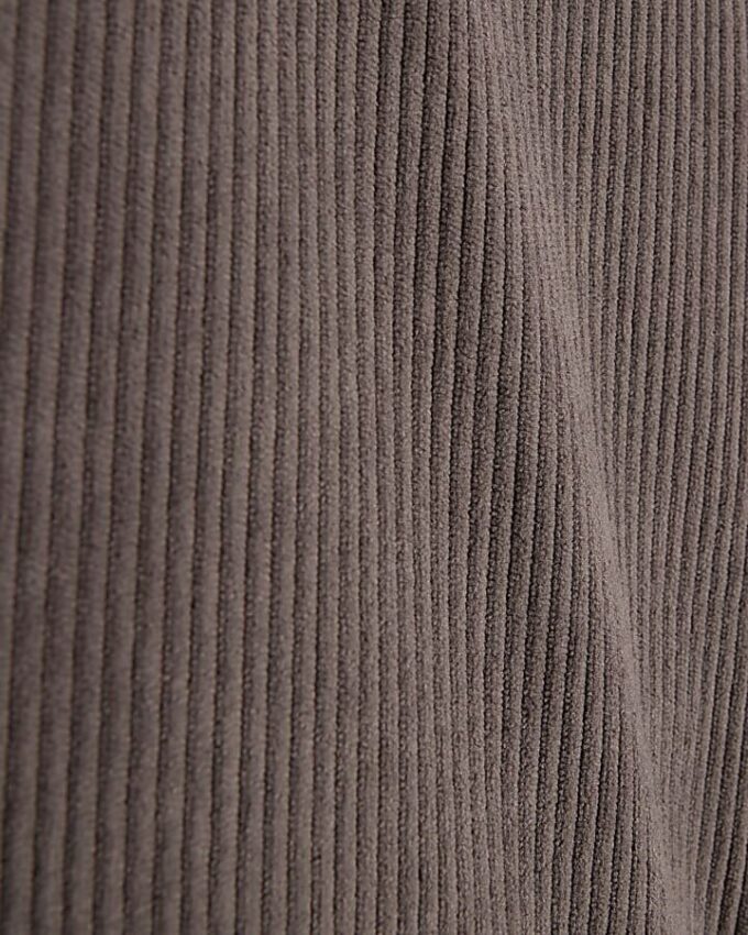 Grey Regular Fit Corduroy Funnel Sweatshirt