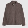 Grey Regular Fit Corduroy Funnel Sweatshirt