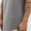 Grey Regular Fit Curve Hem T-Shirt
