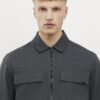 Grey Regular Fit Double Pocket Zip Overshirt