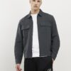 Grey Regular Fit Double Pocket Zip Overshirt