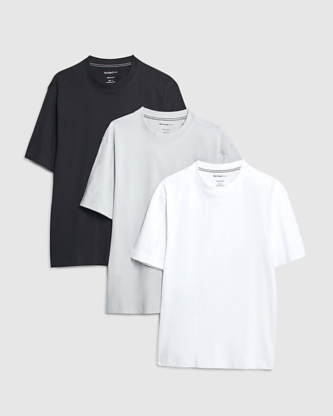 Grey Regular Fit Pack Of 3 T-Shirts