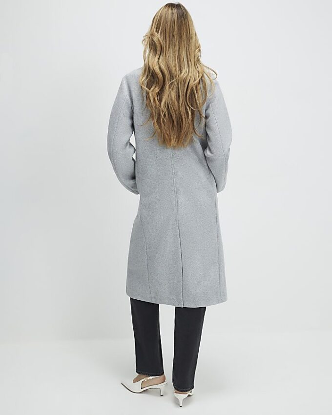 Grey Single Breasted Coat
