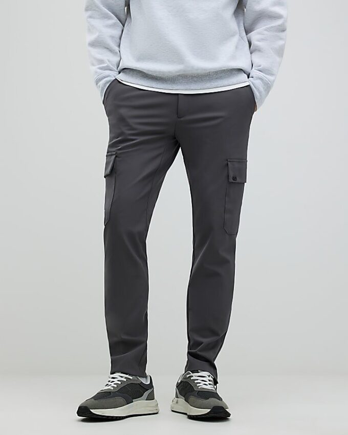 Grey Skinny Fit Cargo Trousers
