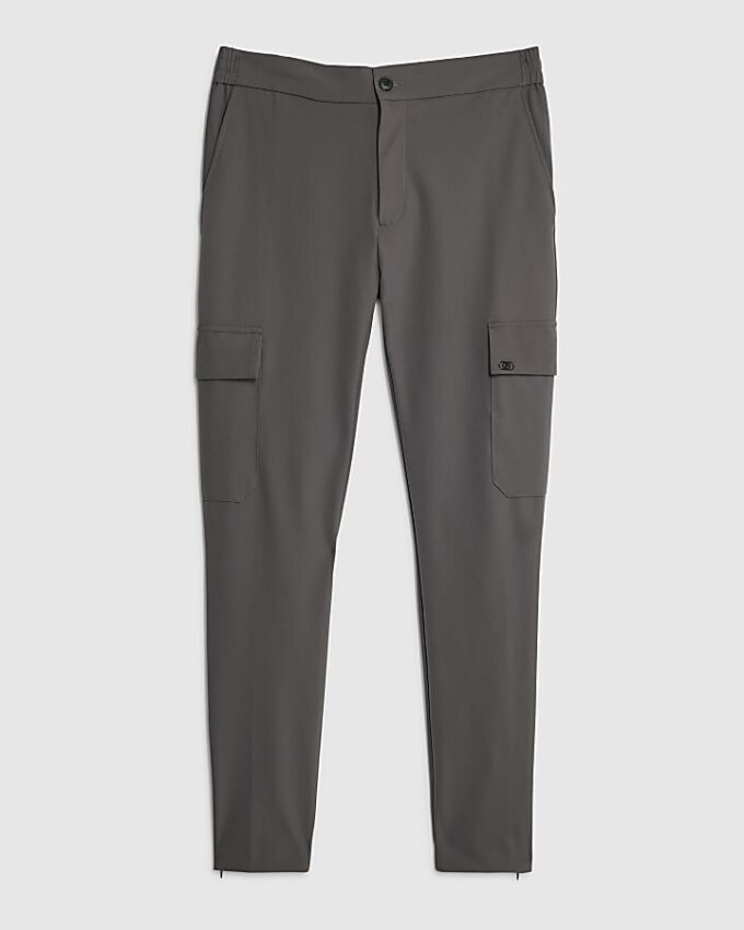 Grey Skinny Fit Cargo Trousers