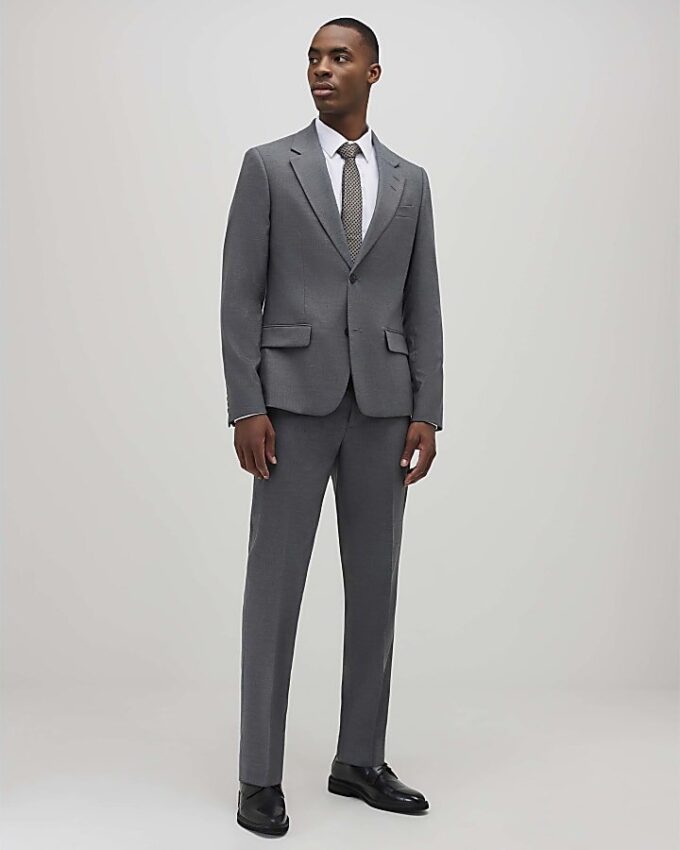 Grey Skinny Fit Suit Jacket Grey Skinny Fit Suit Jacket