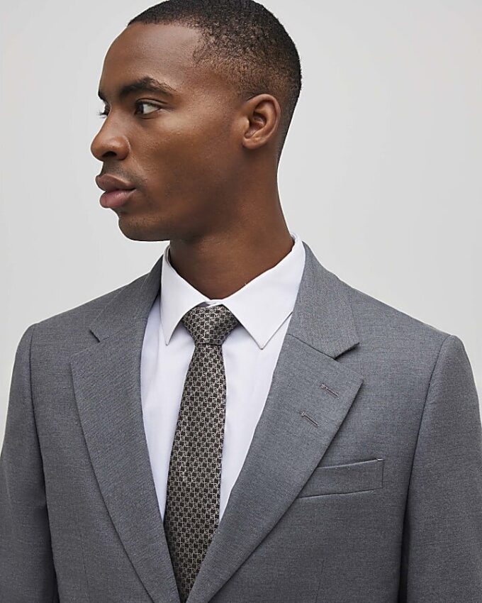Grey Skinny Fit Suit Jacket Grey Skinny Fit Suit Jacket