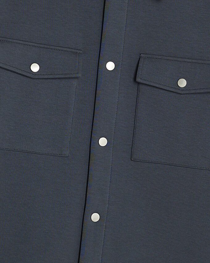 Grey Slim Fit Collared Overshirt