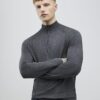 Grey Slim Fit Half Zip Jumper