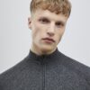 Grey Slim Fit Half Zip Jumper