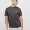 Grey Slim Fit Luminis Badge Stripe T-Shirt