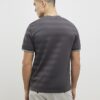 Grey Slim Fit Luminis Badge Stripe T-Shirt