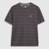 Grey Slim Fit Luminis Badge Stripe T-Shirt