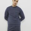 Grey Slim Fit Nylon Pocket Sweatshirt