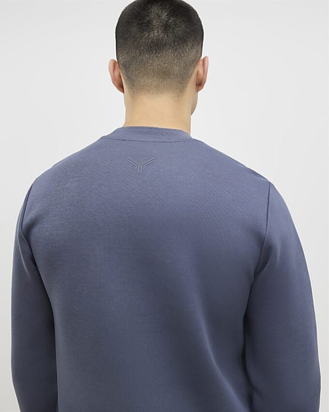 Grey Slim Fit Nylon Pocket Sweatshirt