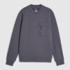 Grey Slim Fit Nylon Pocket Sweatshirt