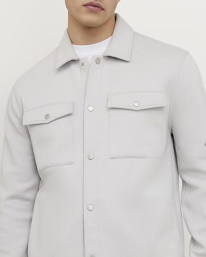 Grey Slim Fit Overshirt