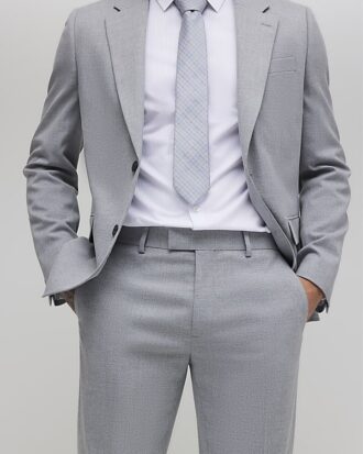 Grey Slim Fit Suit Trouser