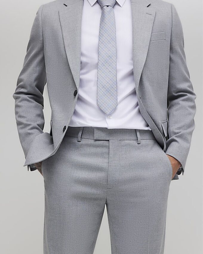Grey Slim Fit Suit Trouser