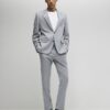 Grey Slim Fit Textured Suit Jacket Grey Slim Fit Textured Suit Jacket
