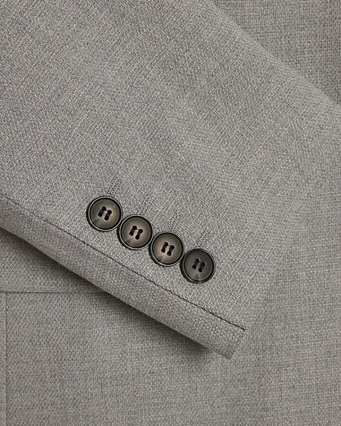 Grey Slim Fit Textured Suit Jacket Grey Slim Fit Textured Suit Jacket
