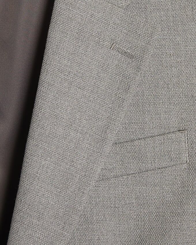 Grey Slim Fit Textured Suit Jacket Grey Slim Fit Textured Suit Jacket
