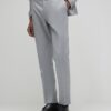Grey Slim Fit Textured Suit Trousers